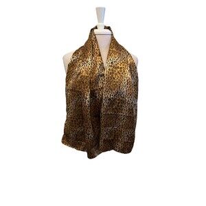 Evolve Silky Feel Brown Animal Print 16” X 50” Scarf